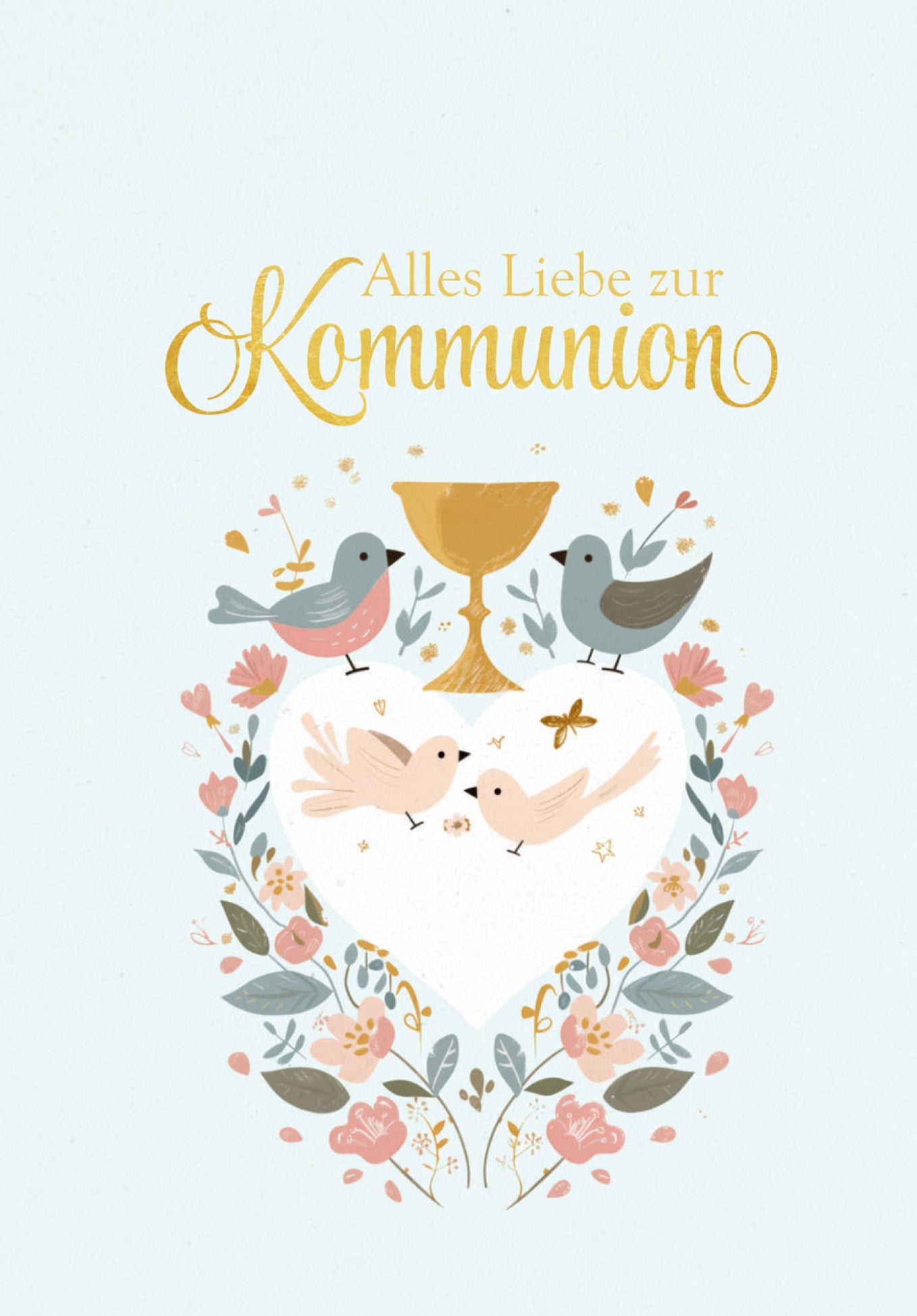 Alles Liebe zur Kommunion - Vögel Blumen PDF