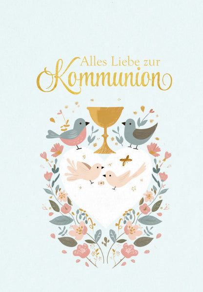 Alles Liebe zur Kommunion - Vögel Blumen PDF