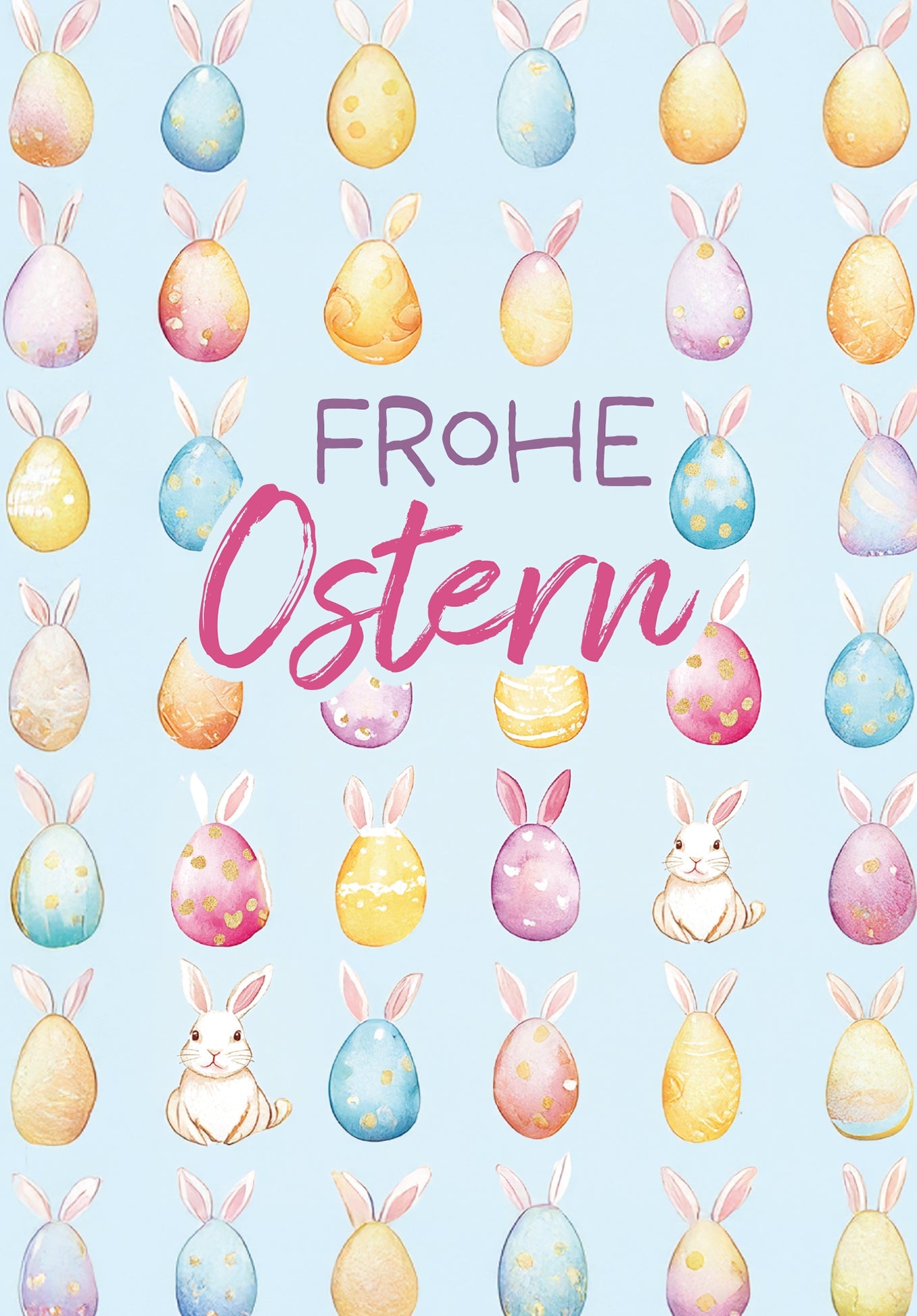Frohe Ostern - Haseneier Muster PDF