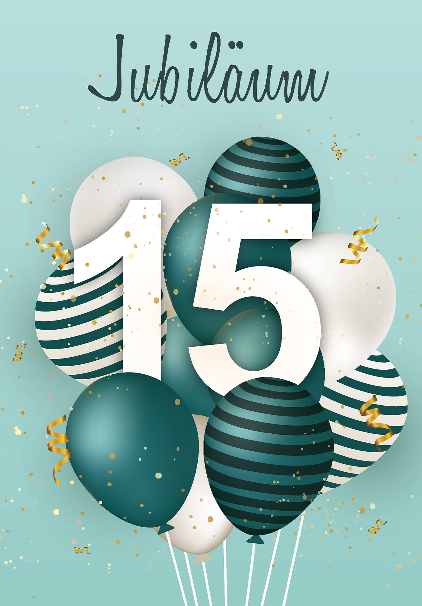 15 Jahre Jubiläum - Ballons Grün PDF