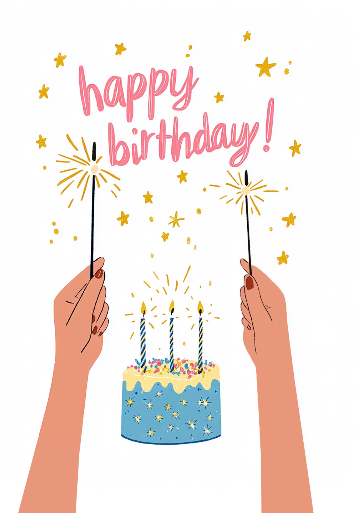 Happy Birthday - Wunderkerzen Torte