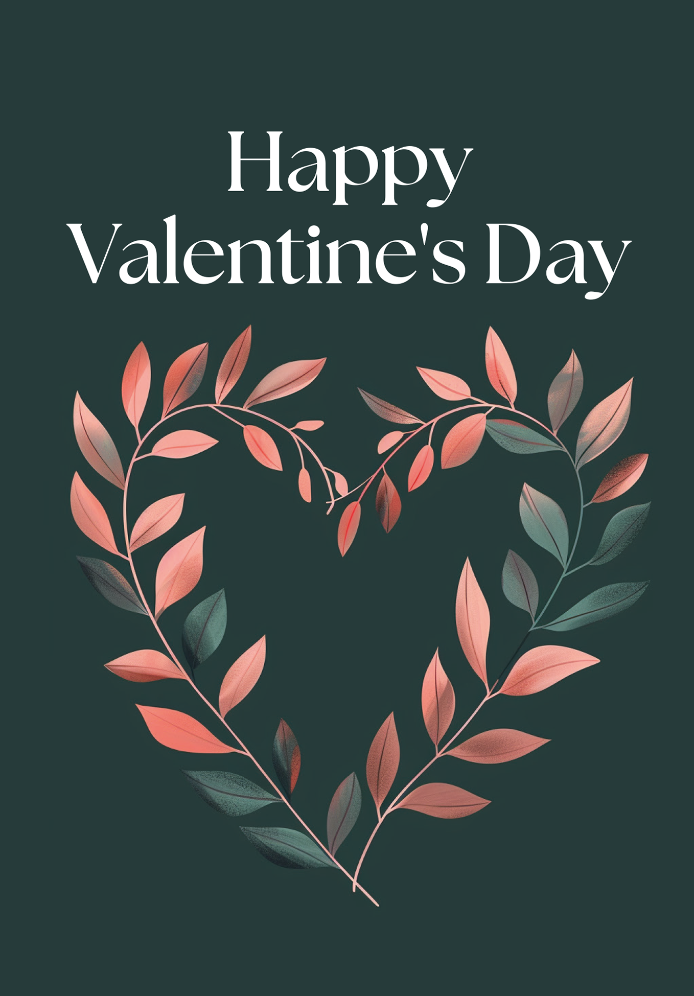 Happy Valentine's Day - Herz Dunkelgrün