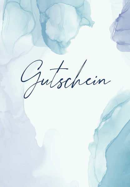 Gutschein - Aquarell blau PDF