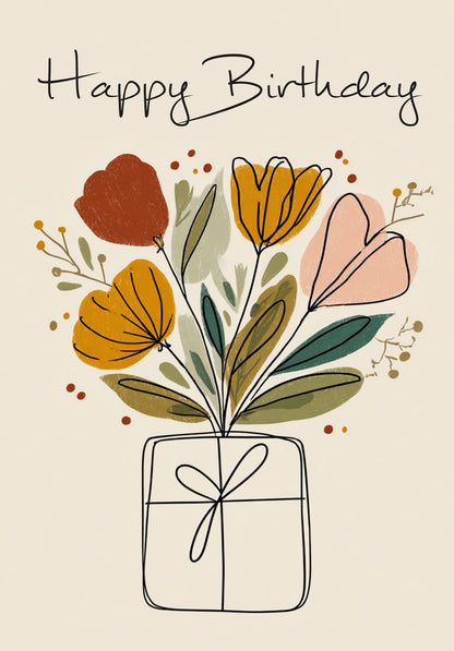 Happy Birthday - Geschenk Blumen PDF