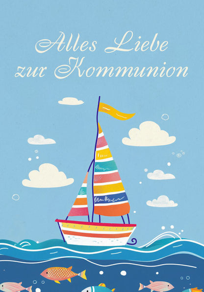 Alles Liebe zur Kommunion - Segelboot