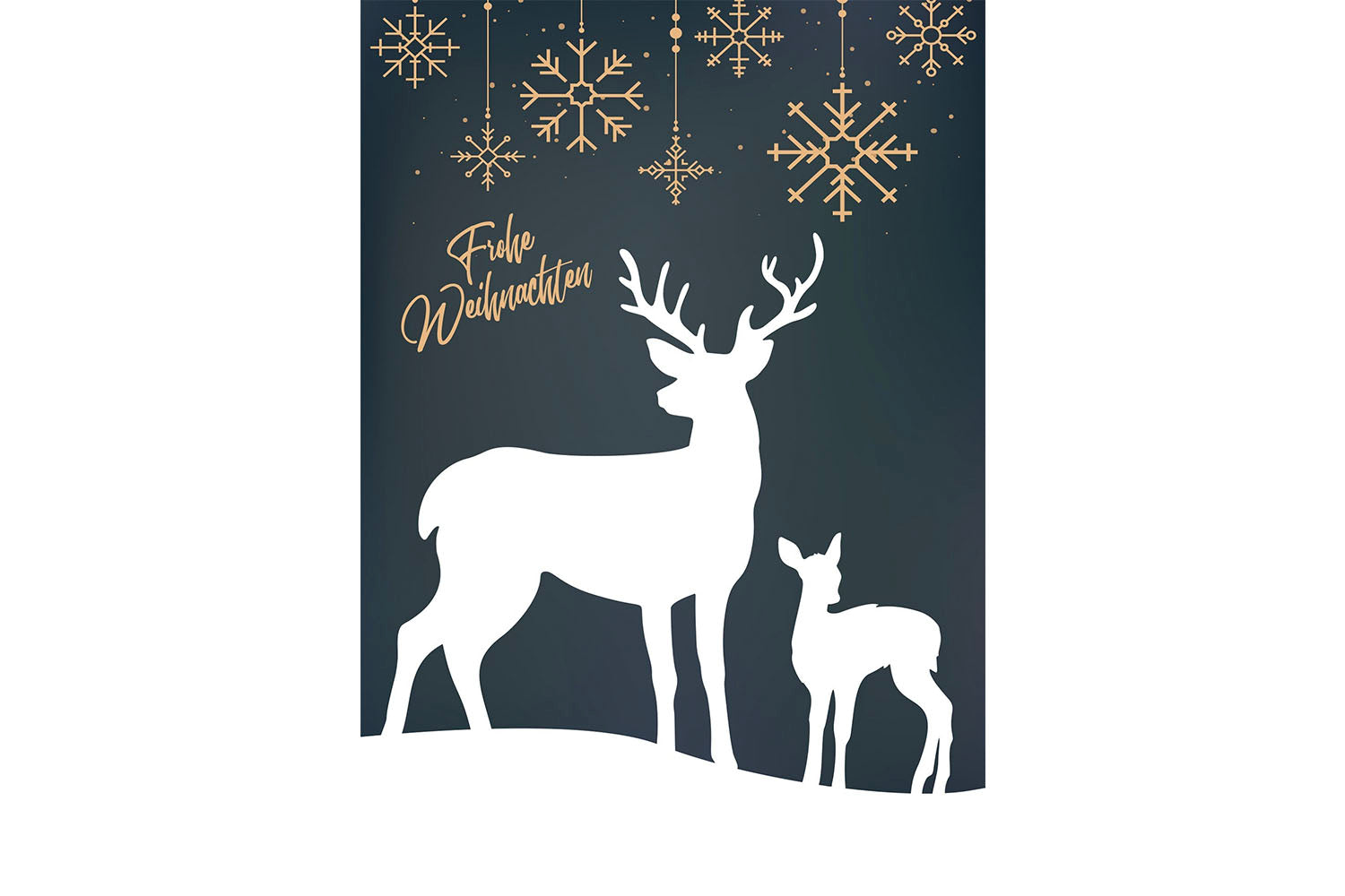Wunschgutschein Frohe Weihnachten - Rentier Grün – Geschenkgutschein Ansicht 2