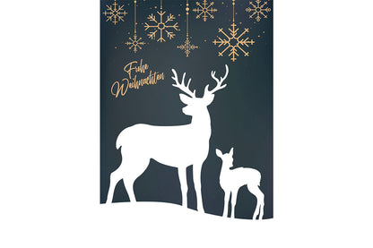 Wunschgutschein Frohe Weihnachten - Rentier Grün – Geschenkgutschein Ansicht 2