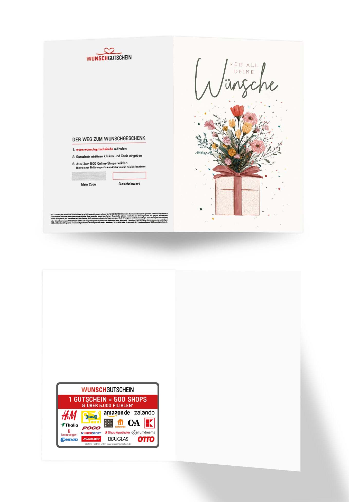 Für all deine Wünsche - Geschenk mit Blumen