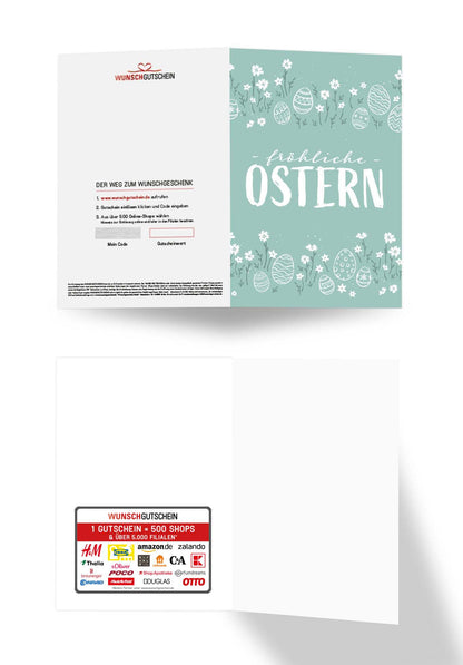 Wunschgutschein Fröhliche Ostern - Doodle Eier PDF – Geschenkgutschein Ansicht 3