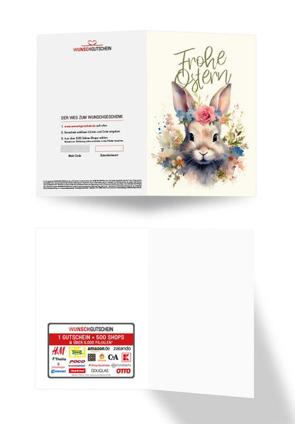 Frohe Ostern - Hase Blumen PDF