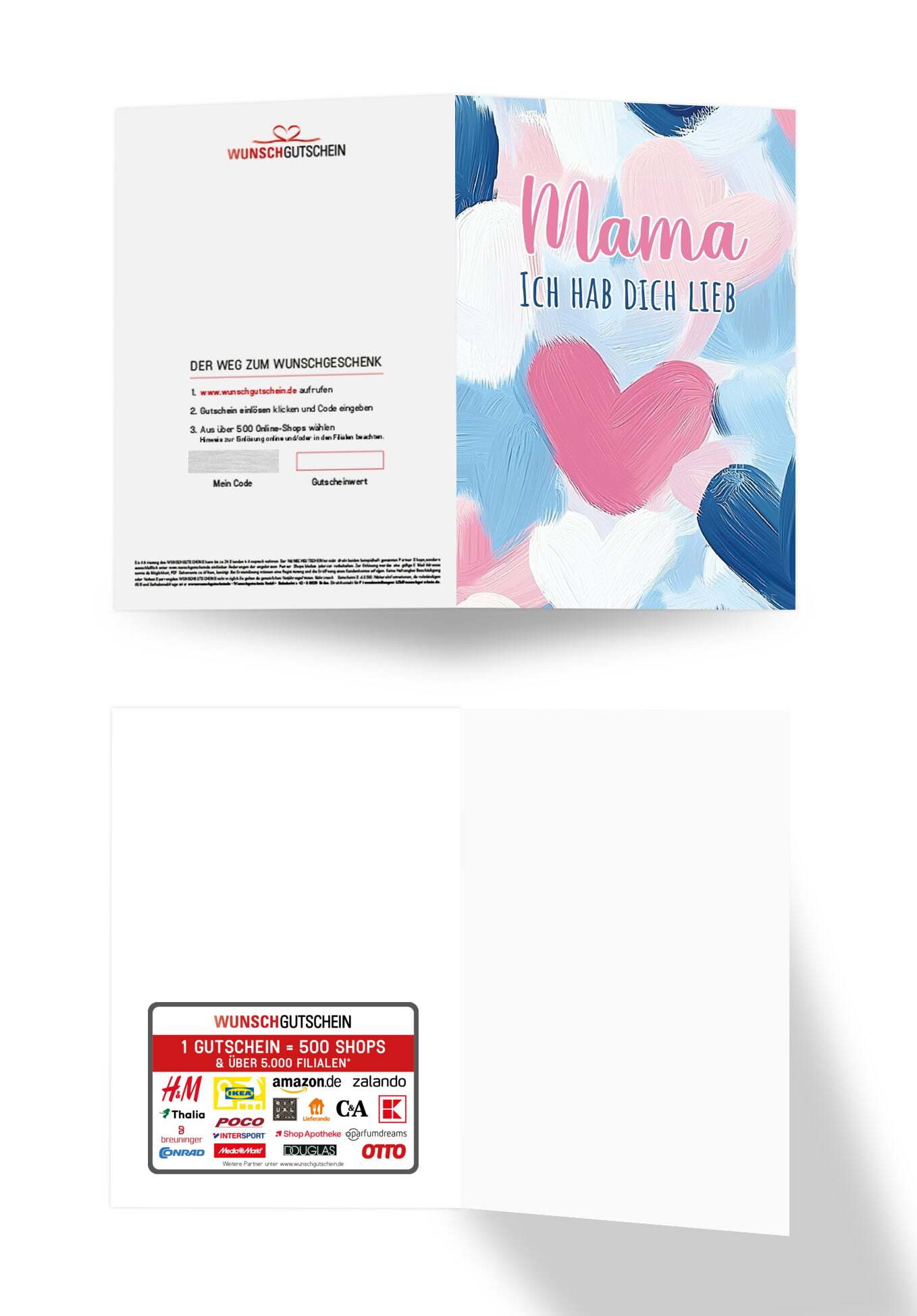 Mama hab dich lieb - Herzmuster Gemalt