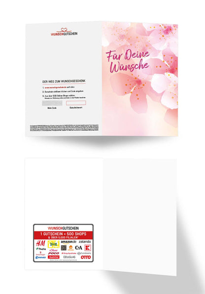 Wunschgutschein Für deine Wünsche - Blumen Rosa PDF – Geschenkgutschein Ansicht 3