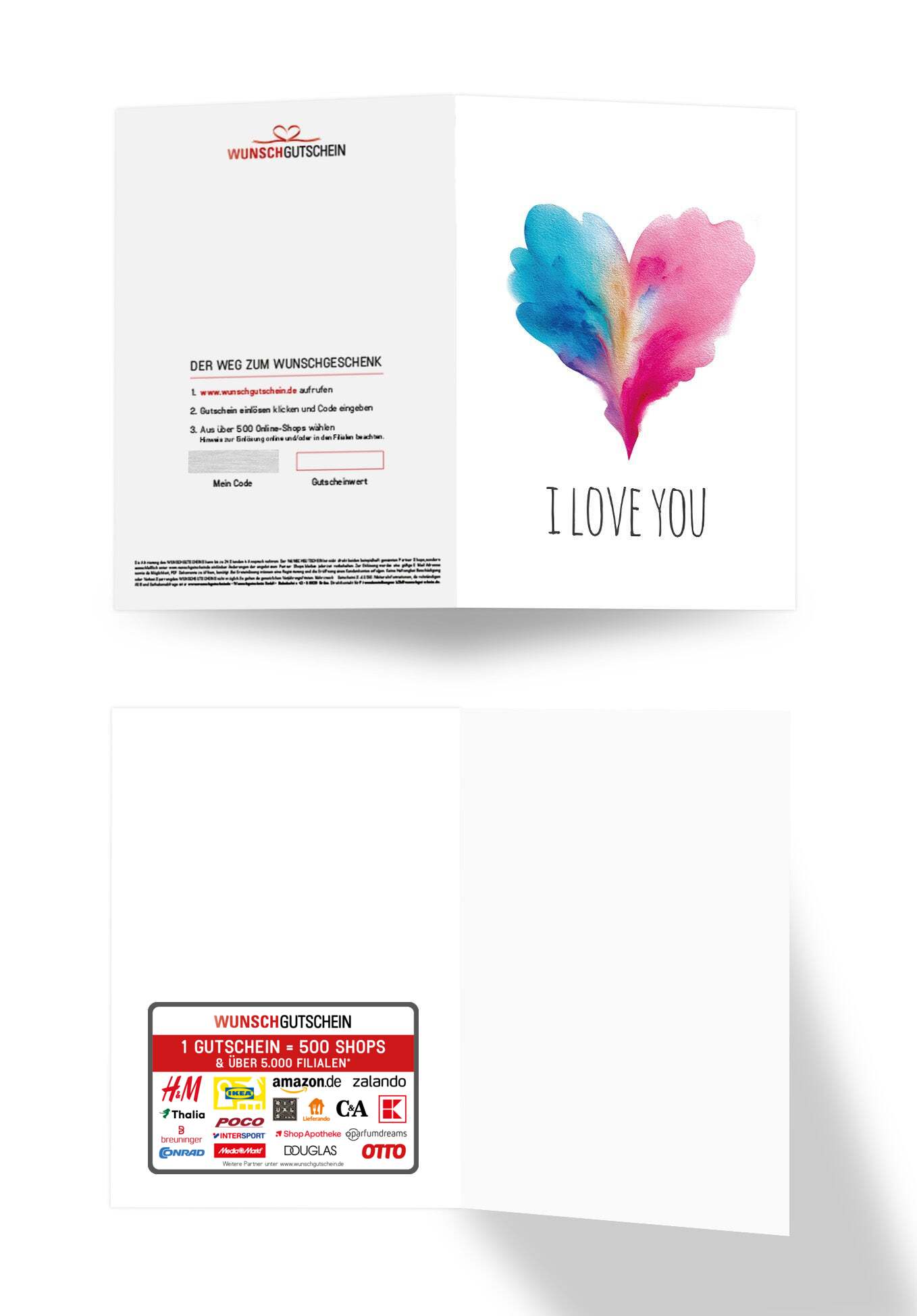 I love you - Herz Blau-Pink