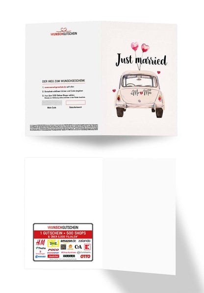 Just Married - Auto Weiß