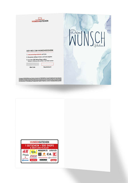 Dein Wunschgutschein - Aquarell Blau