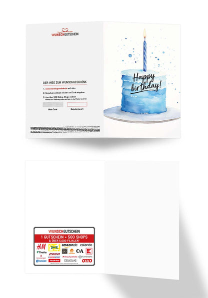 Happy Birthday - Torte Blau PDF