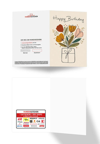 Happy Birthday - Geschenk Blumen PDF