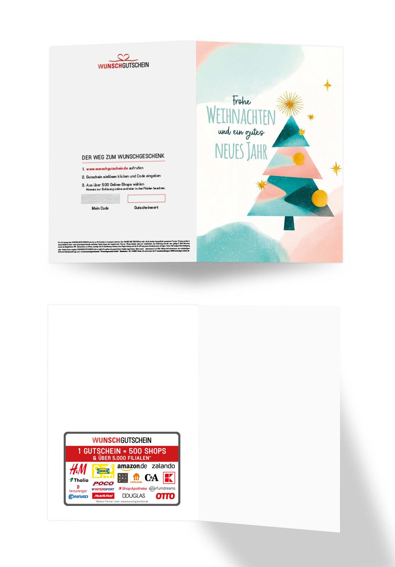 Frohe Weihnachten Neujahr - Tanne Grün Rosa PDF