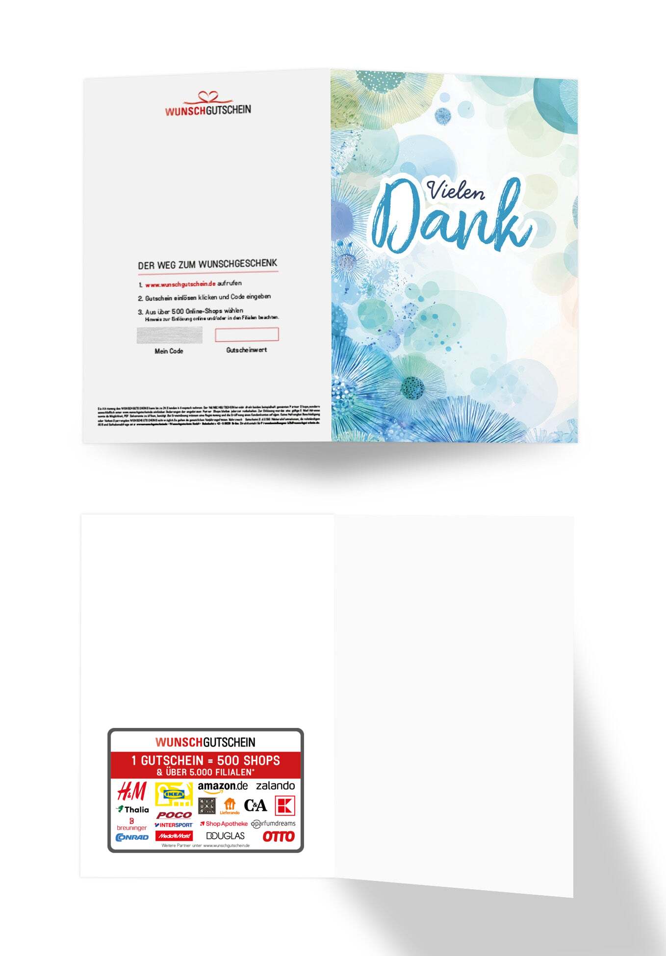 Vielen Dank - Elemente Blau Grün