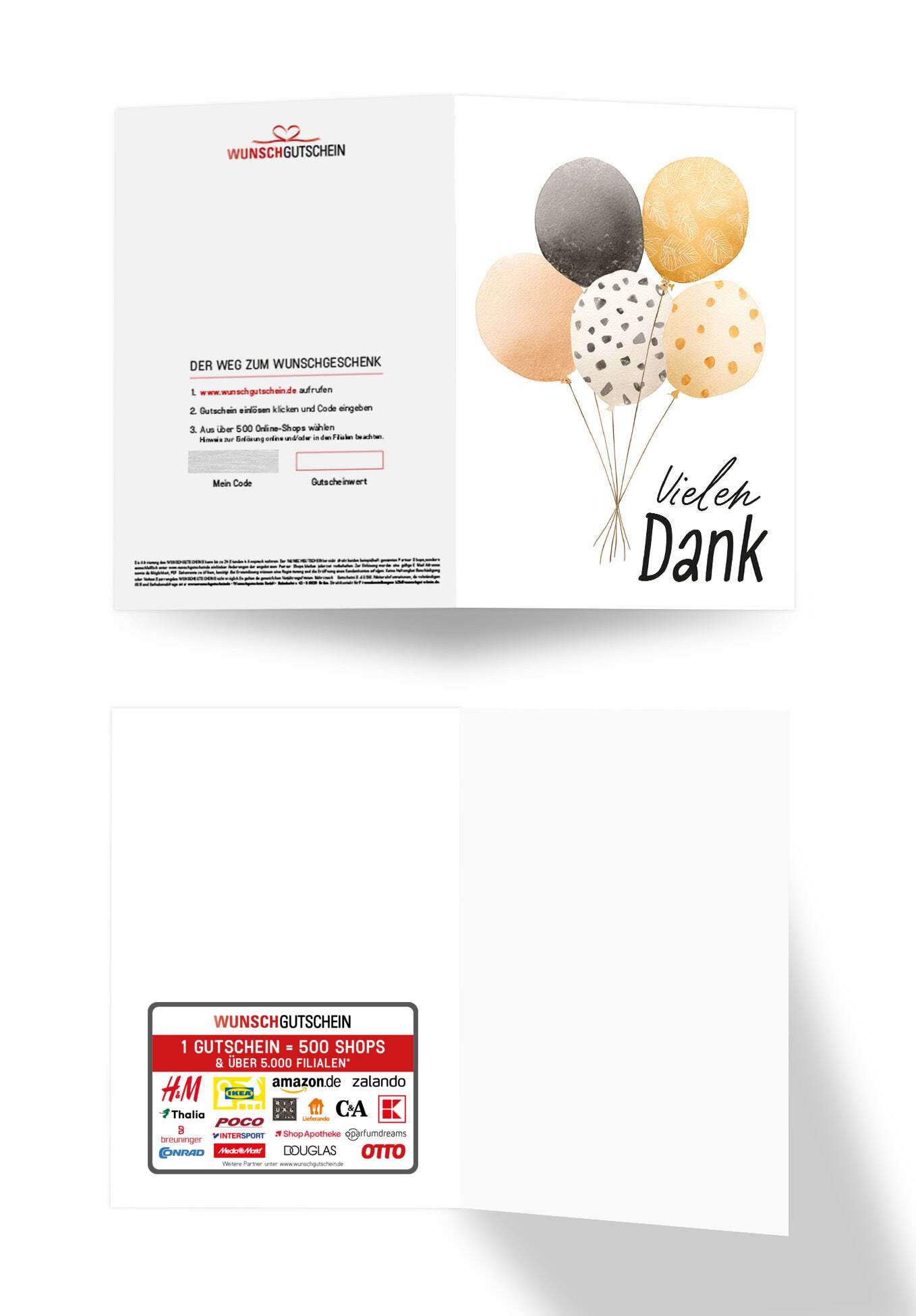 Vielen Dank - Ballons Wasserfarbe