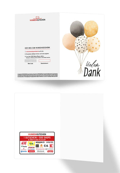 Vielen Dank - Ballons Wasserfarbe