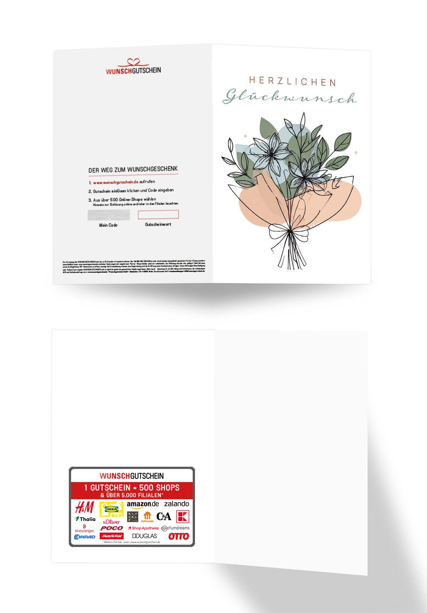 Wunschgutschein Herzlichen Glückwunsch - Blumenstrauß PDF – Geschenkgutschein Ansicht 3