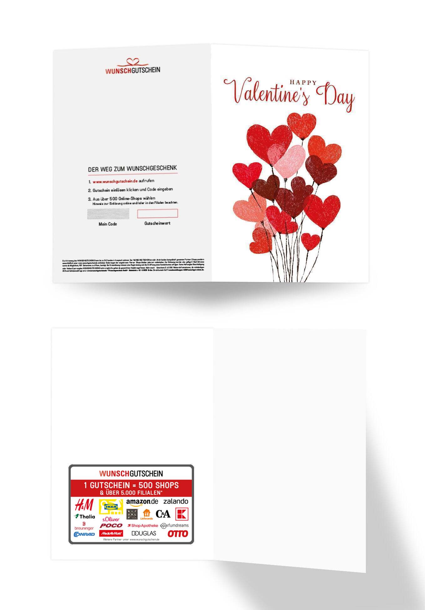 Wunschgutschein Happy Valentine's Day - Herzballons – Geschenkgutschein Ansicht 3