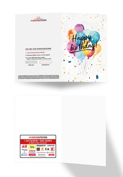 Happy Birthday - Ballons Aquarell PDF