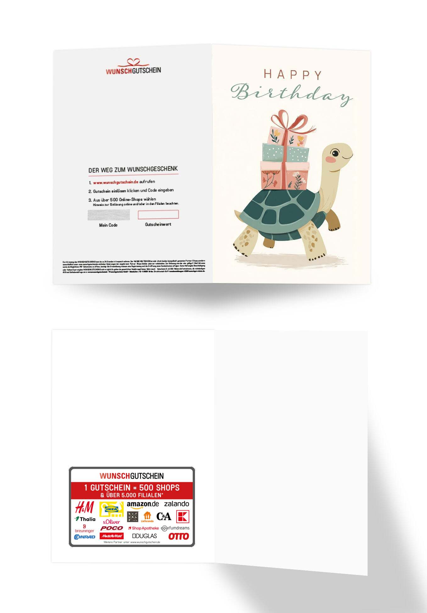 Wunschgutschein Happy Birthday - Schildkröte – Geschenkgutschein Ansicht 3