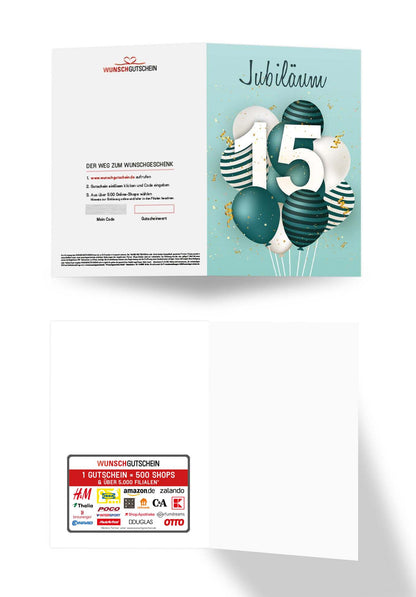 15 Jahre Jubiläum - Ballons Grün PDF