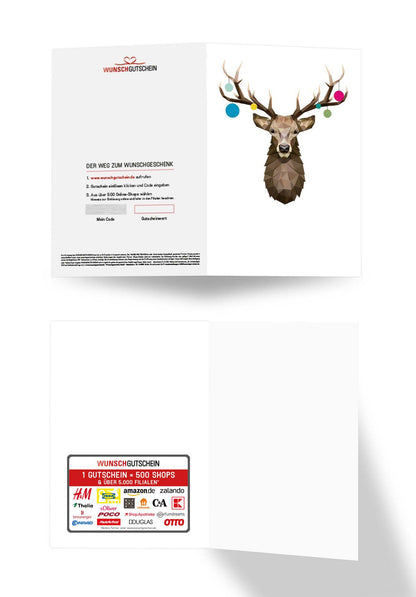 Wunschgutschein Hirsch Illustration – Geschenkgutschein Ansicht 3