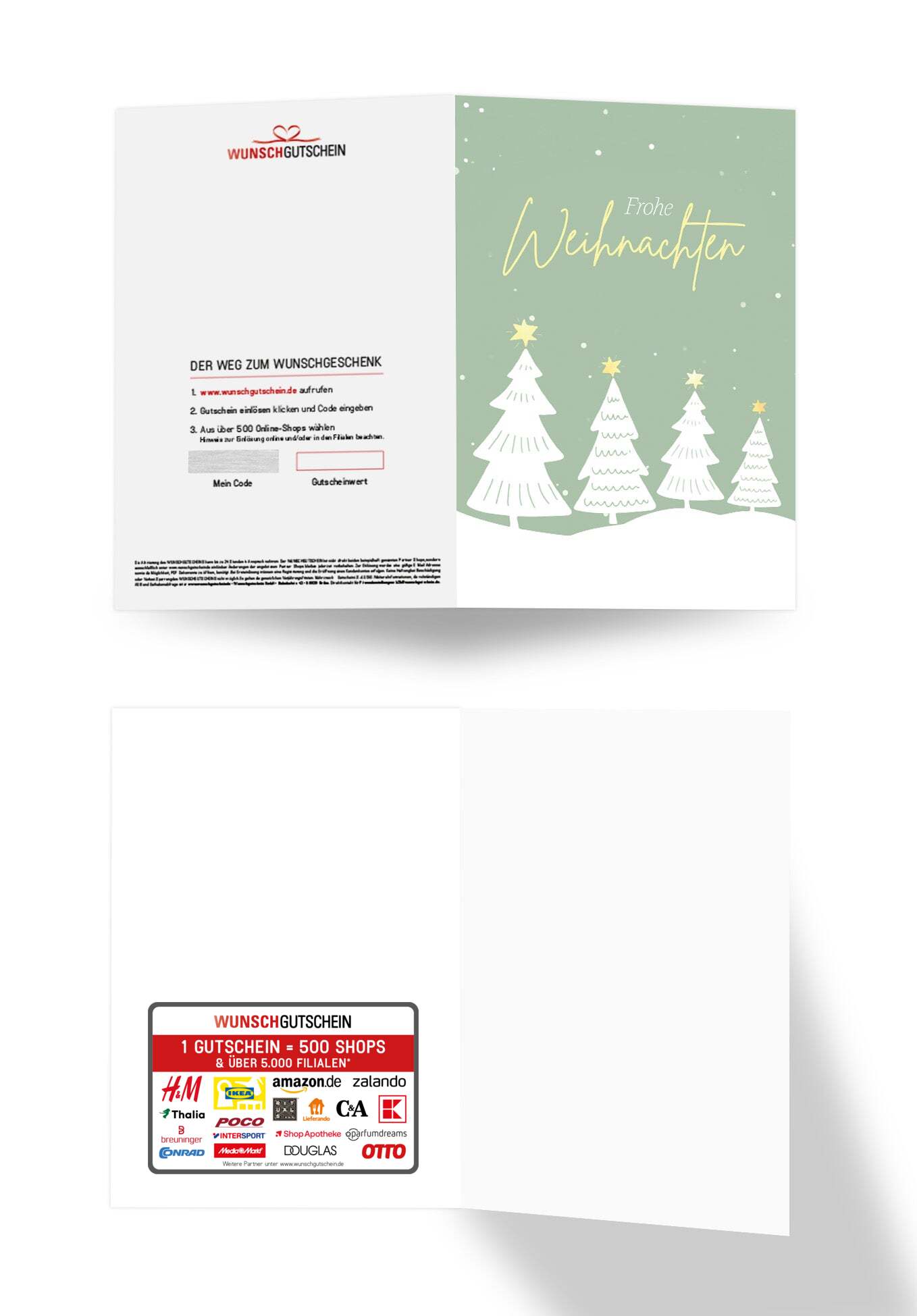 Frohe Weihnachten - Tannen Grün Gelb