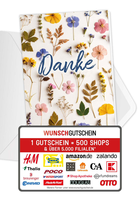 Danke - Trockenblumen Bunt