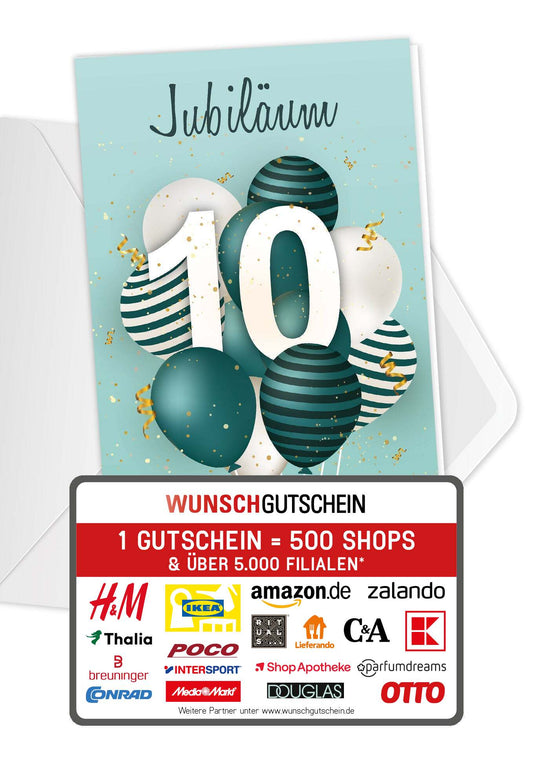 10 Jahre Jubiläum - Ballons Grün