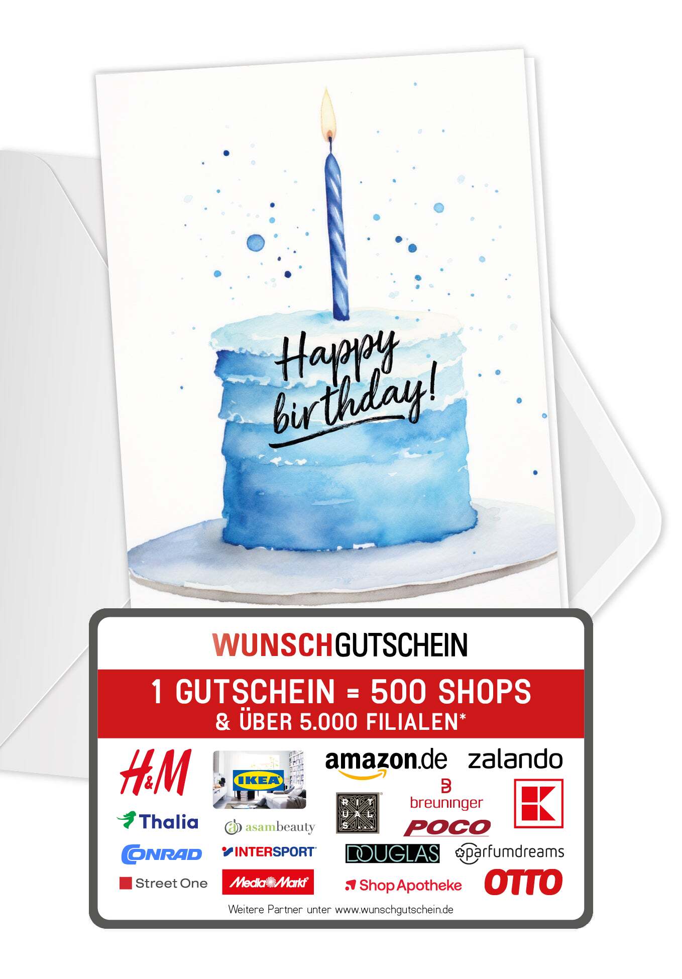 Happy Birthday - Torte Blau (Gutscheinwert)
