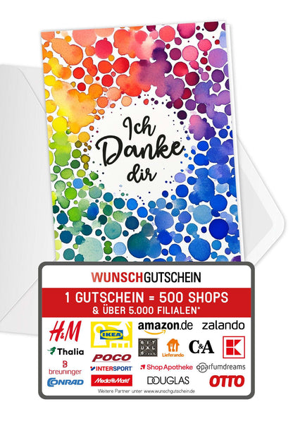 Ich danke dir - Punkte Bunt (Gutscheinwert)