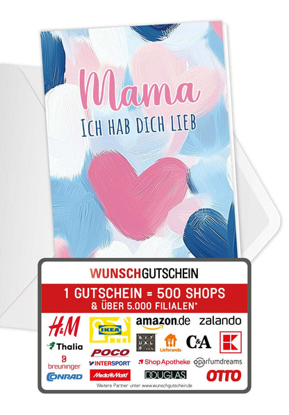 Mama hab dich lieb - Herzmuster Gemalt