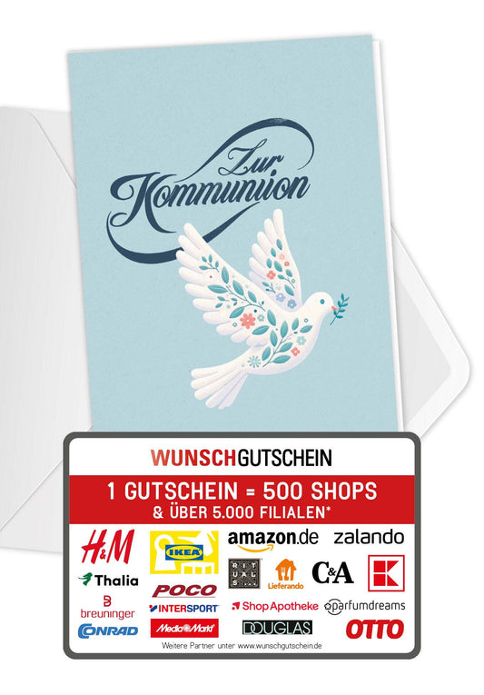 Zur Kommunion - Friedenstaube (Gutscheinwert)