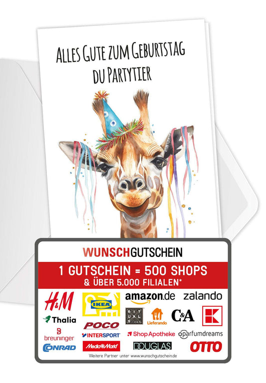 Alles Gute - Giraffe (Gutscheinwert)