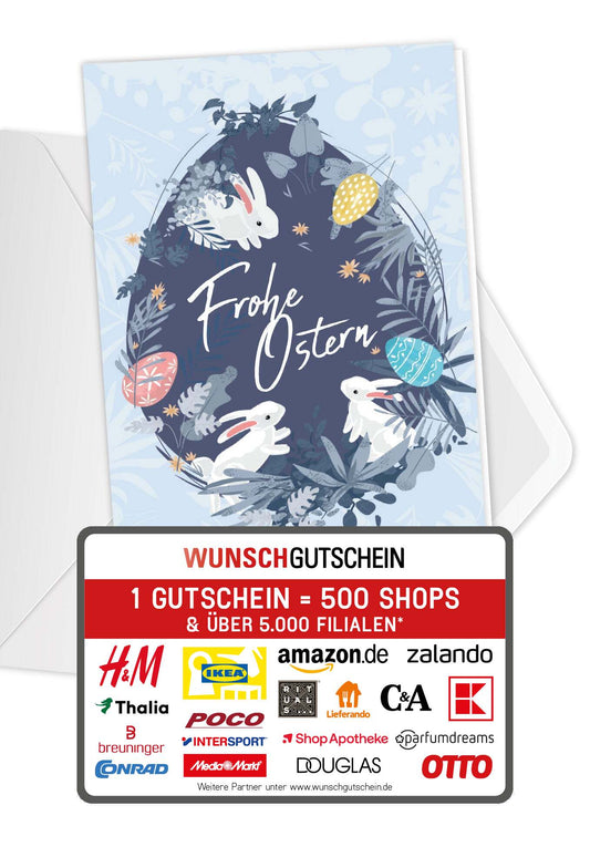 Frohe Ostern - Ei auf Blau PDF