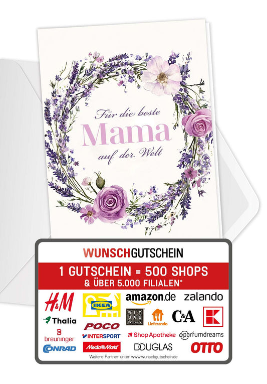 Für die beste Mama - Blumenkranz Lila