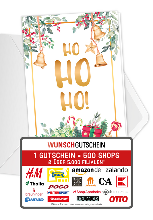 Ho Ho Ho - Zweige Aquarell (Gutscheinwert)