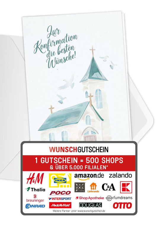 Zur Konfirmation - Kirche Grün (Gutscheinwert)