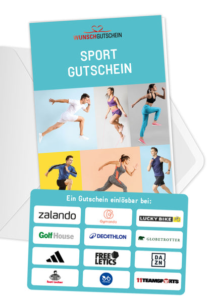 Sport Gutschein ❤️ Einlösbar bei 12 TOP-Marken – Wunschgutschein Deutschland