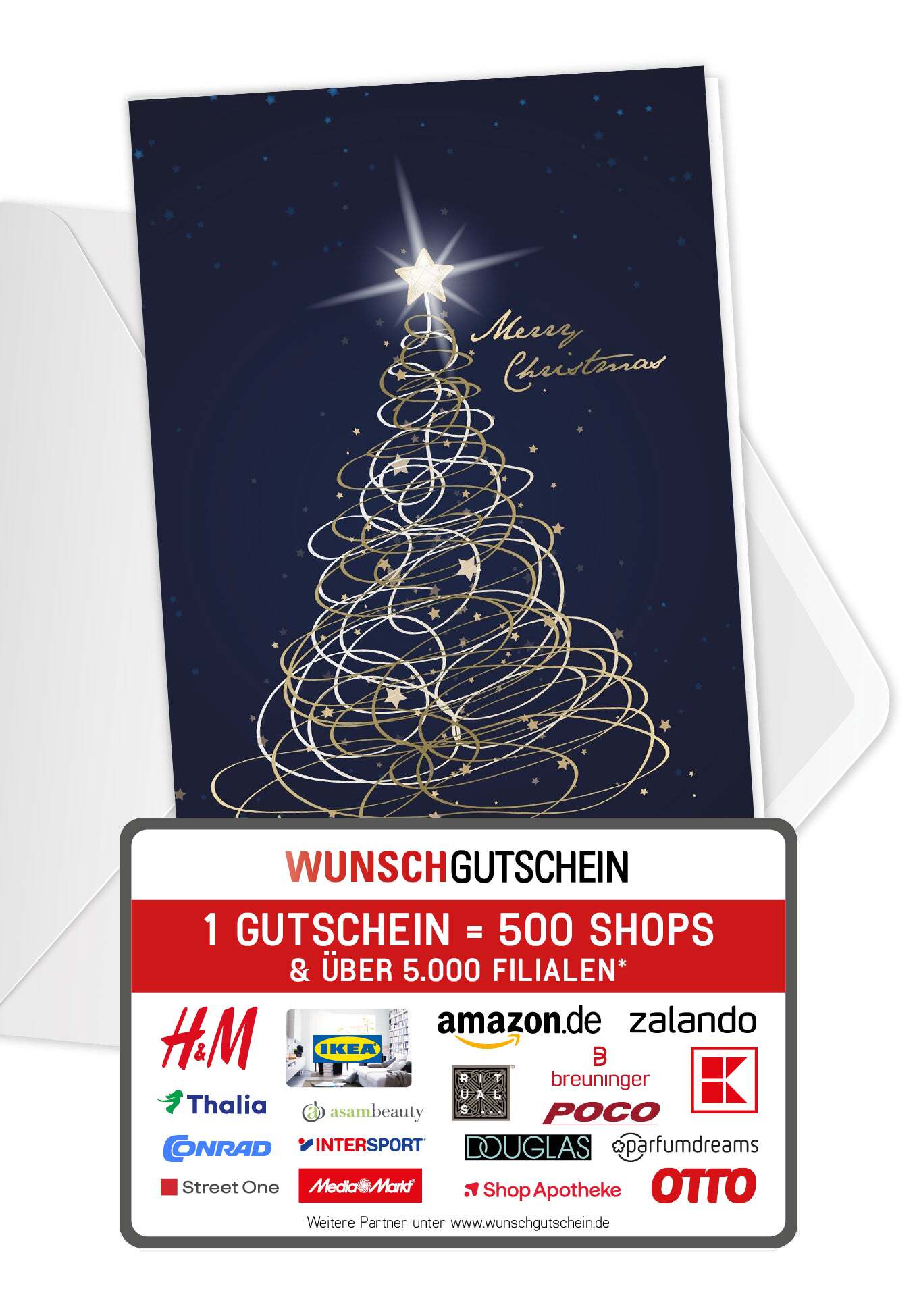 Merry Christmas - Tannenbaum Blau (Gutscheinwert)