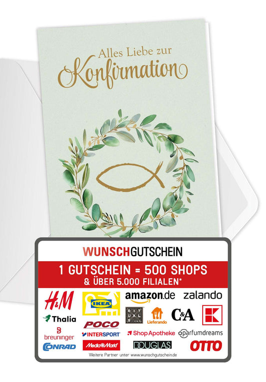 Zur Konfirmation - Kranz Fisch (Gutscheinwert)