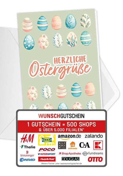 Herzliche Ostergrüße - Eiermuster Grün