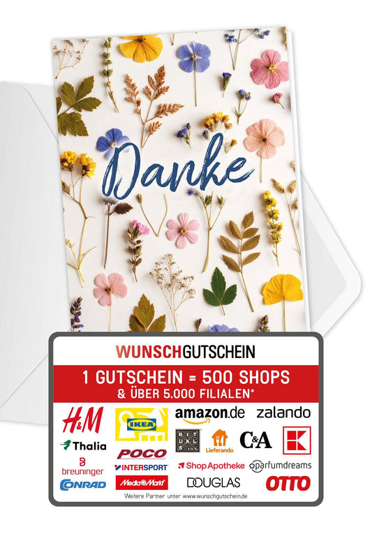 Danke - Trockenblumen Bunt