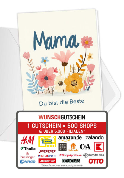 Mama du bist die Beste - Blumen Bunt