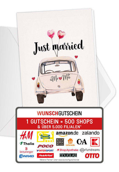 Just Married - Auto Weiß